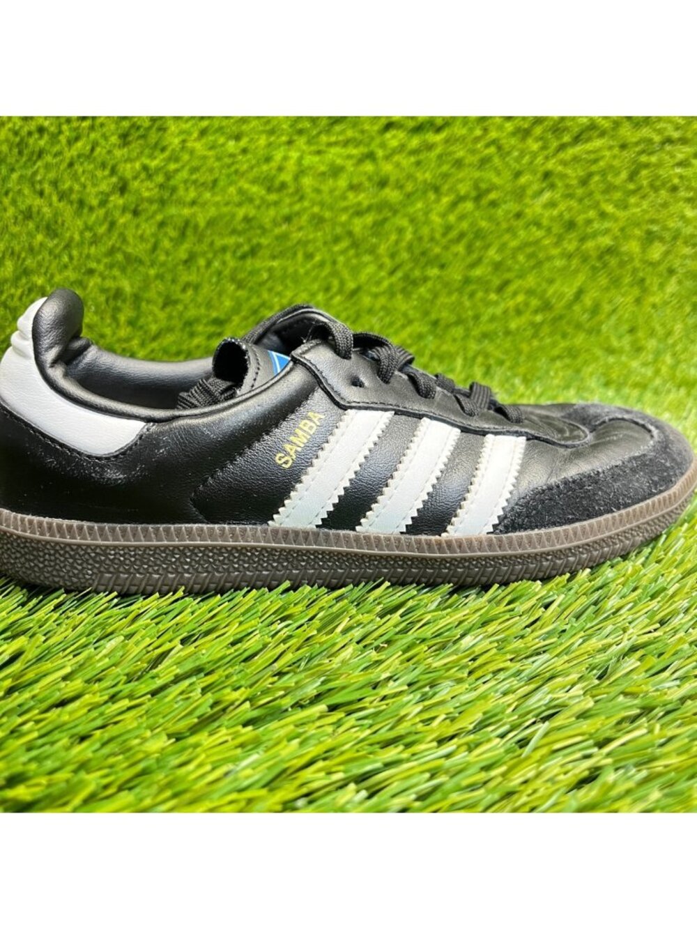 Adidas Samba OG Boys Size 1Y Black White Gum Athletic‎ Lifestyle Shoes Sneakers
